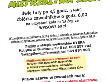Spinningowe Mistrzostwa Koła 14.05.2023